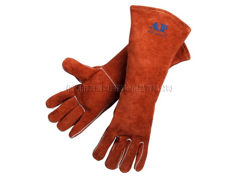 咖啡色加长烧焊手套(友盟焊接防护)