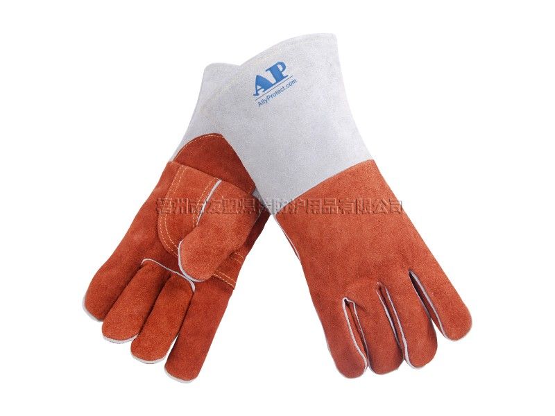 咖啡色耐高温皮手套(友盟焊接防护)