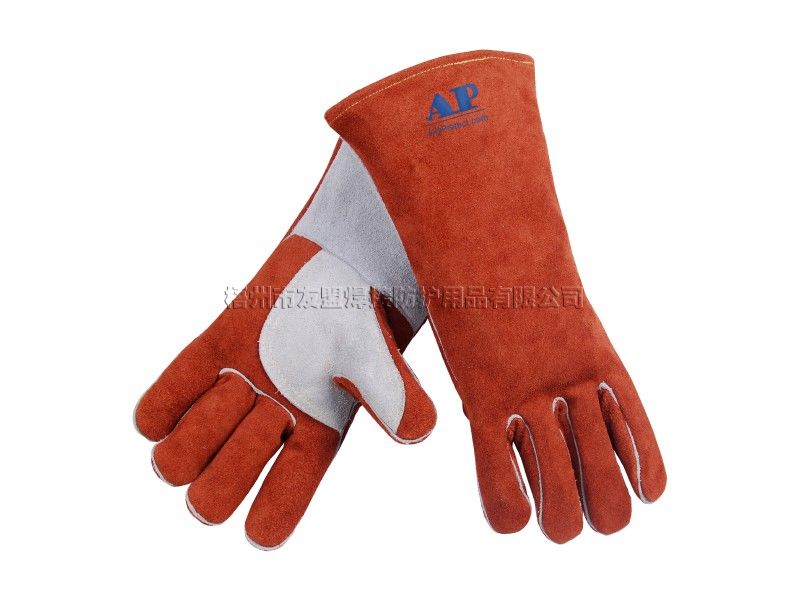 咖啡色高档皮手套(友盟焊接防护)